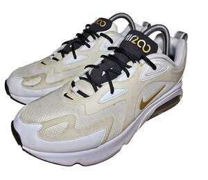 Nike Air Max 200 Womens Size 10 White Metallic Gold Running Shoes Excellent